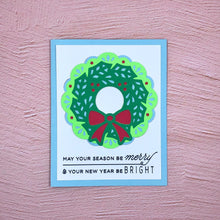 Load image into Gallery viewer, Direct Mail - Merry and Bright Wreath Handmade Card