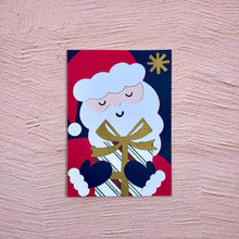 Load image into Gallery viewer, Direct Mail - Santa with Present Handmade Card