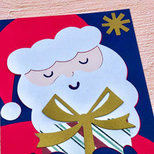 Load image into Gallery viewer, Direct Mail - Santa with Present Handmade Card