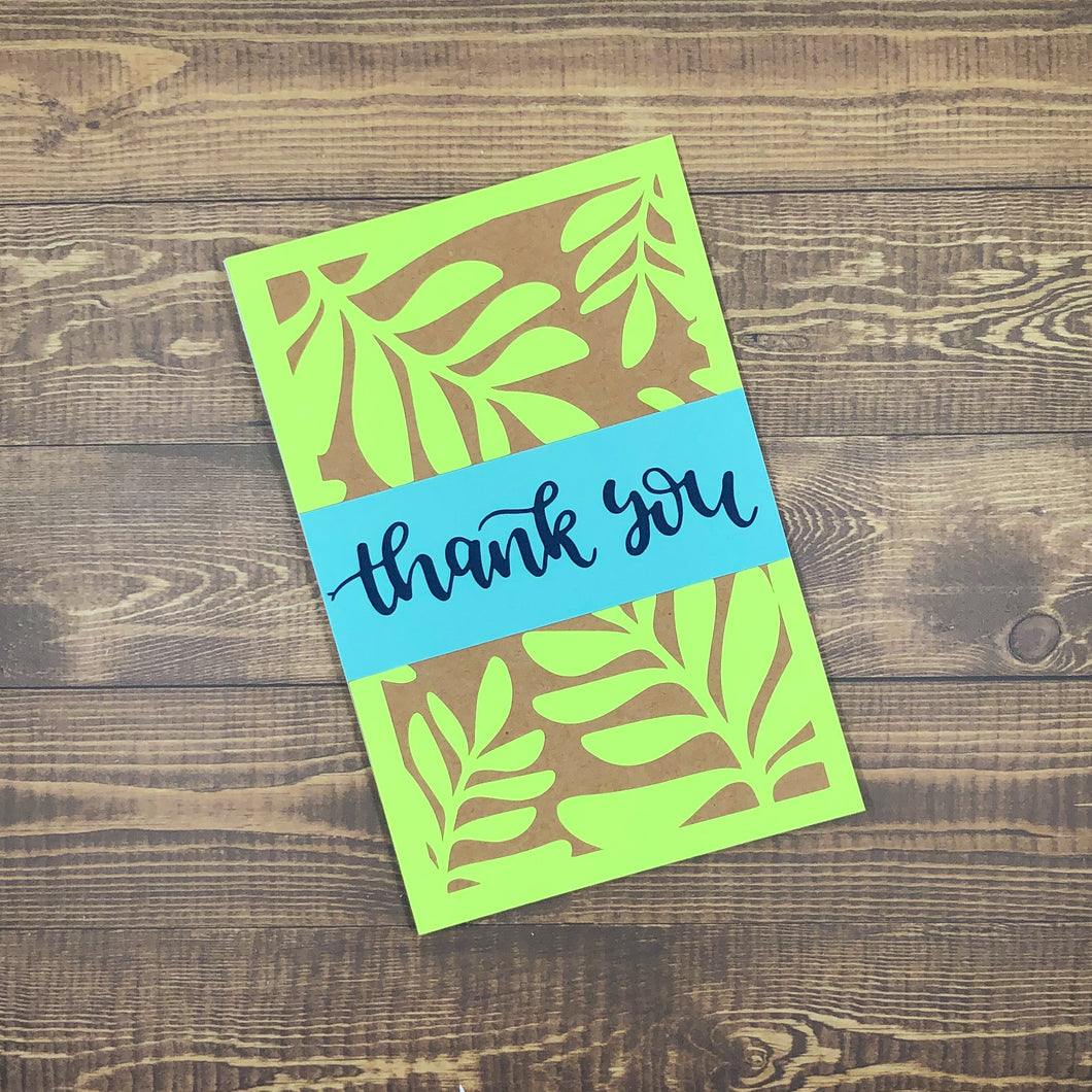 Tropical Leaves Thank You Card - Direct Mail