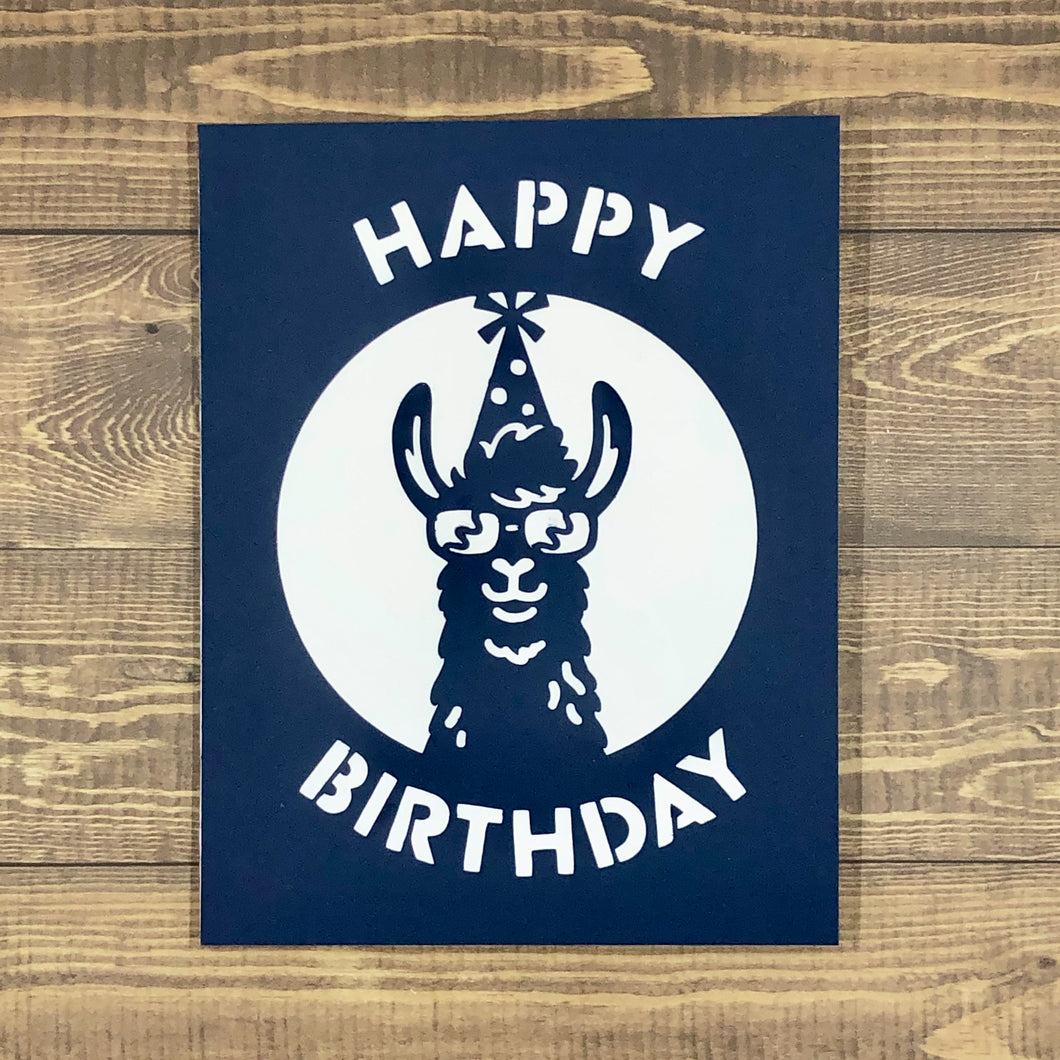 Llama Happy Birthday Card - Direct Mail