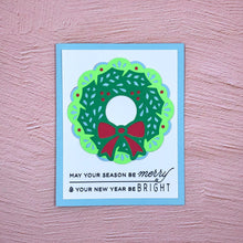 Load image into Gallery viewer, Direct Mail - Merry and Bright Wreath Handmade Card
