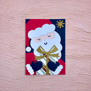 Santa with Present Handmade Card