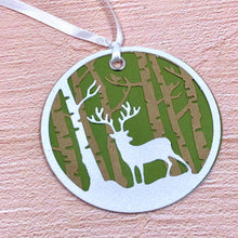 Load image into Gallery viewer, Snowy Reindeer Handmade Gift Tag
