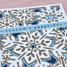 Load image into Gallery viewer, Season’s Greetings Snowflake Handmade Card
