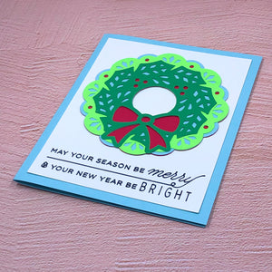Merry and Bright Wreath Handmade Card